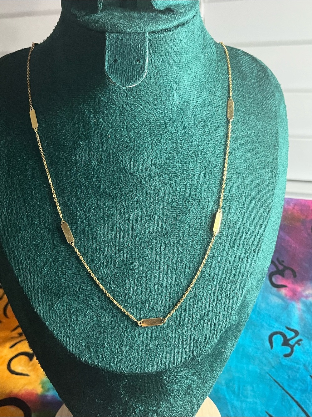 28” Gold Over 925 Sterling Silver 9-Station Necklace – New